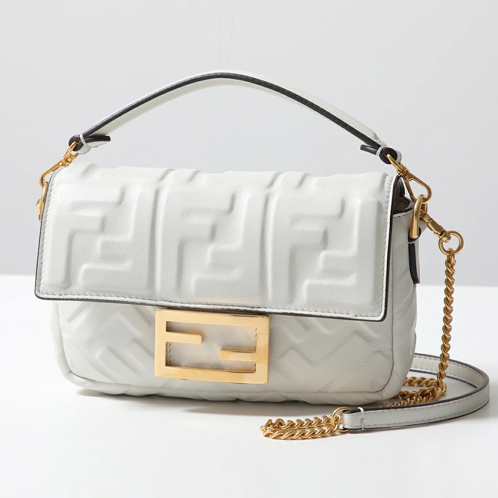 Fendi Baguette Shoulder Bag Handbag Leather FF Zucca
